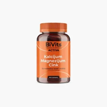 BiVits Activa Kalcijum + Magnezijum + Cink 60 Tableta 