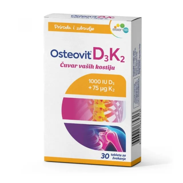 Osteovit D3+K2 30 Tableta Za Žvakanje