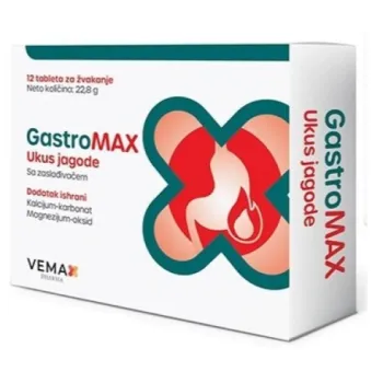 GastroMAX 12 Tableta Za Žvakanje ukus jagoda