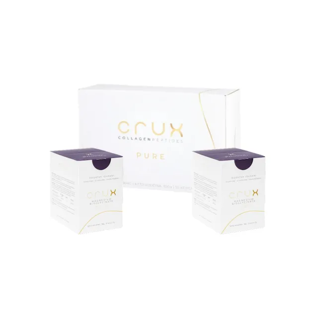 Crux Pure Collagen Peptides 30 Kesica Kolagena 1 Kutija + Crux Pure Magnezijum Bisglicinat 30 Kesica 2 Kutije