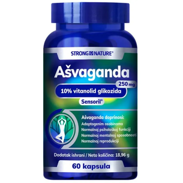 Strong Nature Ašvaganda 250 Mg 60 Kapsula