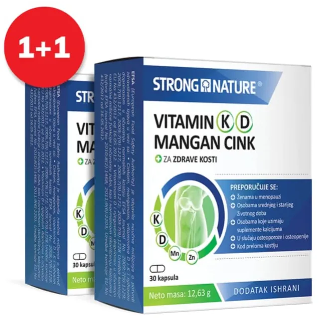 Strong Nature Vitamin K D Mangan Cink 30 Kapsula 1+1 Gratis