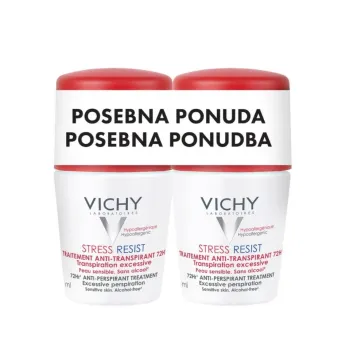 Vichy Déodorant Stress Resist Duo roll-on protiv znojenja 72h, 2x50 ml