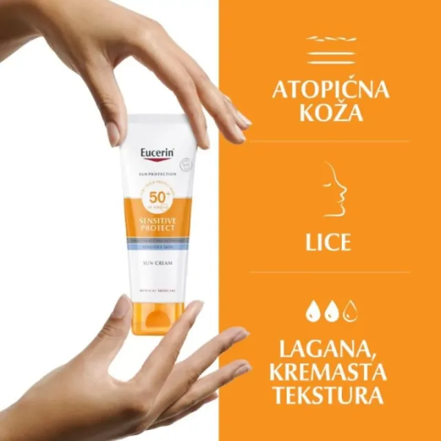 Eucerin Sun Krema Za Zaštitu Osetljive Kože Od Sunca Spf50+ 50Ml