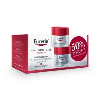 Eucerin Promo Hyaluron-filler+Volume-lift Dnevna Krema Za Normalnu i Mešovitu Kožu + Noćna Krema Sa 50% Popusta