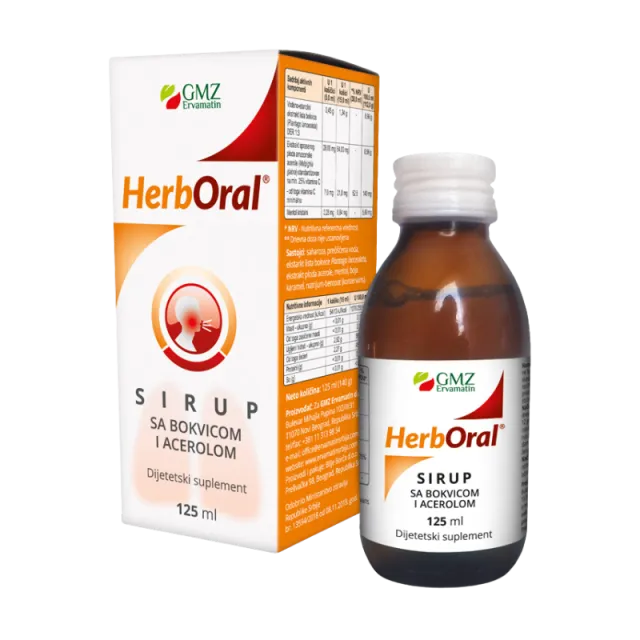 Herboral Sirup Bokvica I Acerola 125 Ml