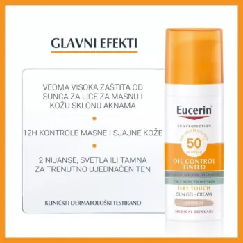 Eucerin Sun Oil Control Tonirani Gel-Krem Za Zaštitu Masne Kože Od Sunca Spf50+ Tamni 50ml
