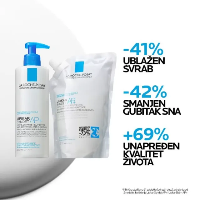La Roche-Posay Lipikar Syndet Ap+ Kremasti Gel Za Tuširanje 400Ml