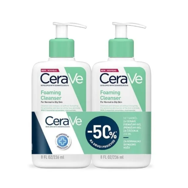 Cerave Penušavi Gel Za Čišćenje Duo Pack 236 Ml + 236 Ml