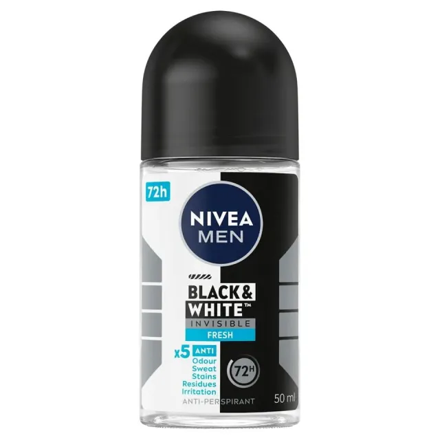 Nivea Men Black & White Invisible Fresh Anti-Perspirant Roll-On 50M