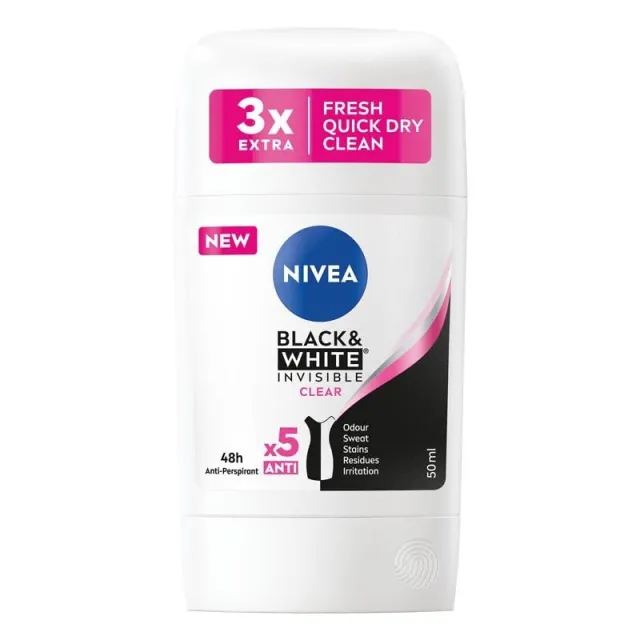 Nivea Black And White Clear Stik 50Ml