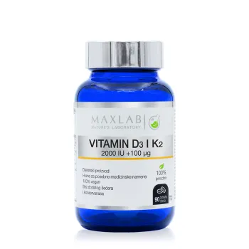 Maxlab Vitamin D3+K2 (2000IU+100μg) 90 Tableta