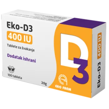 Eko-D3 400 IU 100 Tableta Za Žvakanje