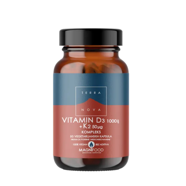 Terranova Vitamin D3 1000 Iu + Vitamin K2 50 Mcg 50 Kapsula