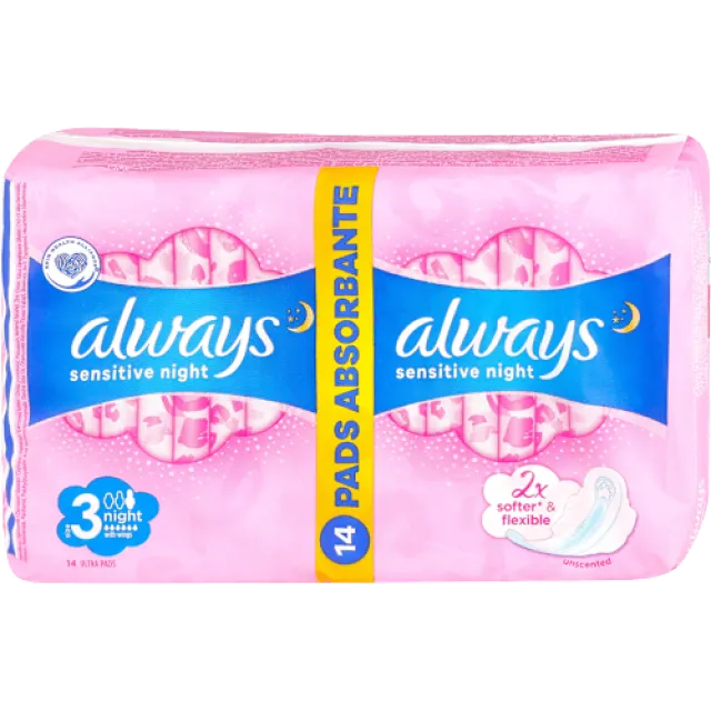 Always Ultra Sensitive Night 3 Ciklusni Ulošci 14 Komada