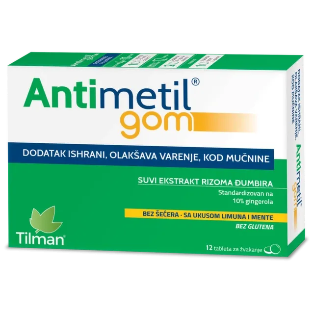 Antimetil Gom 12 Tableta Za Žvakanje