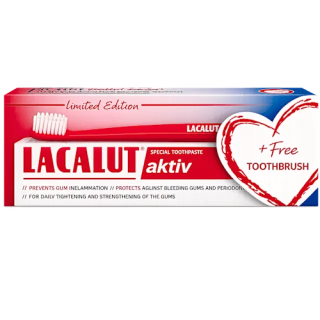 Lacalut Activ Pasta Za Zube 75 Ml + Četkica Za Zube Gratis