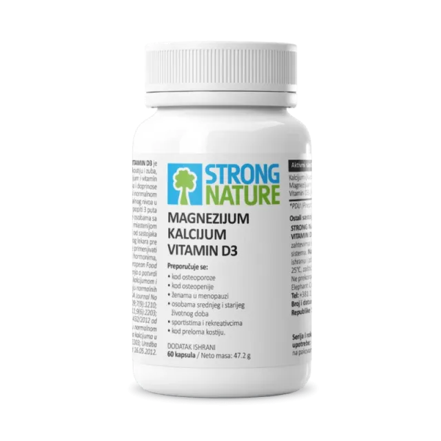 Magnezijum+Kalcijum+Vitamin D3 60 Kapsula