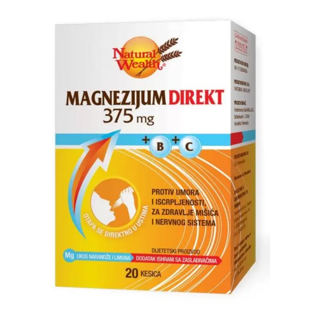 Natural Wealth Magnezijum Direkt 375Mg+Vit B+Vit C 20 Kesica