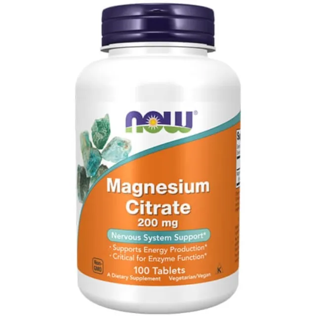 Now Magnesium Citrate 200 Mg 100 Tableta
