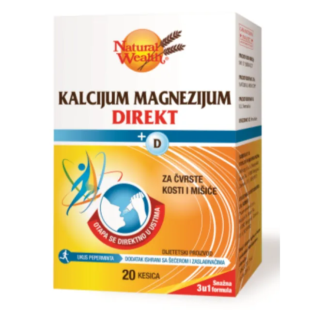 Natural Wealth Kalcijum+Magnezijum+Vitamin D Direkt 20 Kesica