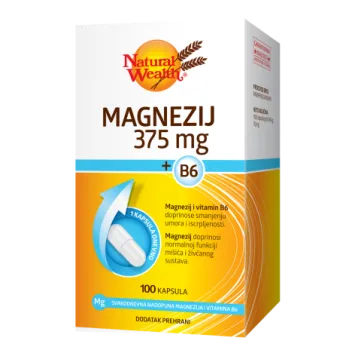 Natural Wealth Magnezijum 375mg+B6 100 Kapsula