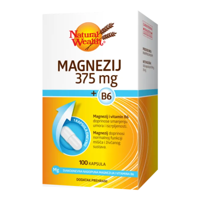 Natural Wealth Magnezijum 375Mg+B6 100 Kapsula