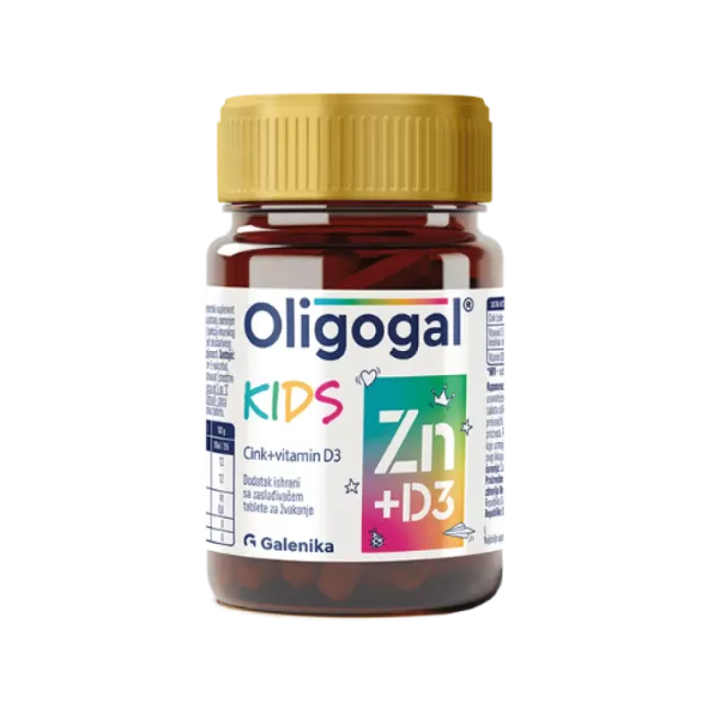 Oligogal Kids Zn+D3 60 Tableta Za Žvakanje