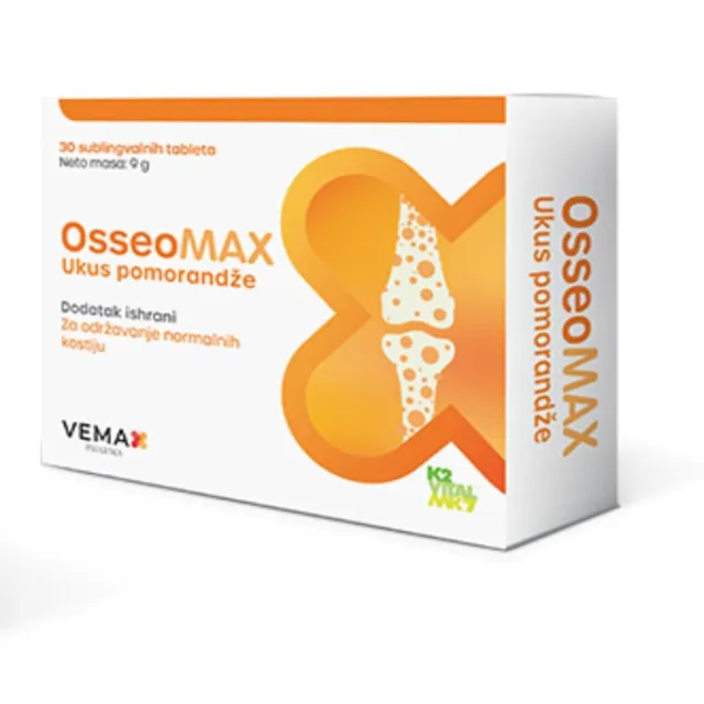 Osseomax 30 Tableta Ukus Pomorandže
