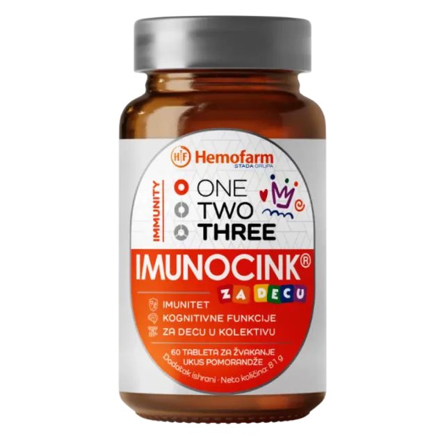 One Two Three Imunocink Za Decu 60 Tableta Za Žvakanje