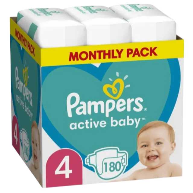 Pampers Active Baby Pelene 4 (9-14Kg) Msb 180 Komada
