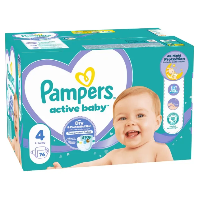 Pampers Active Baby Pelene 4 (9-14Kg) Gp 76 Komada