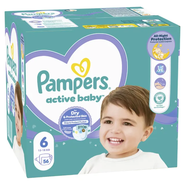 Pampers Active Baby Pelene 6 (15+Kg) Gp 56 Komada