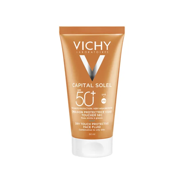 Vichy Capital Soleil Dry Touch Fluid Za Mešovitu I Masnu Kožu Lica Spf 50 50Ml