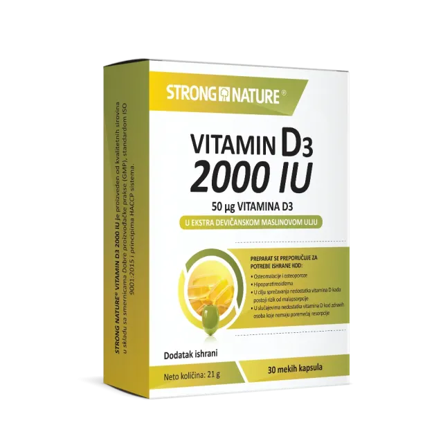 Strong Nature Vitamin D3 2000 Iu 30 Kapsula
